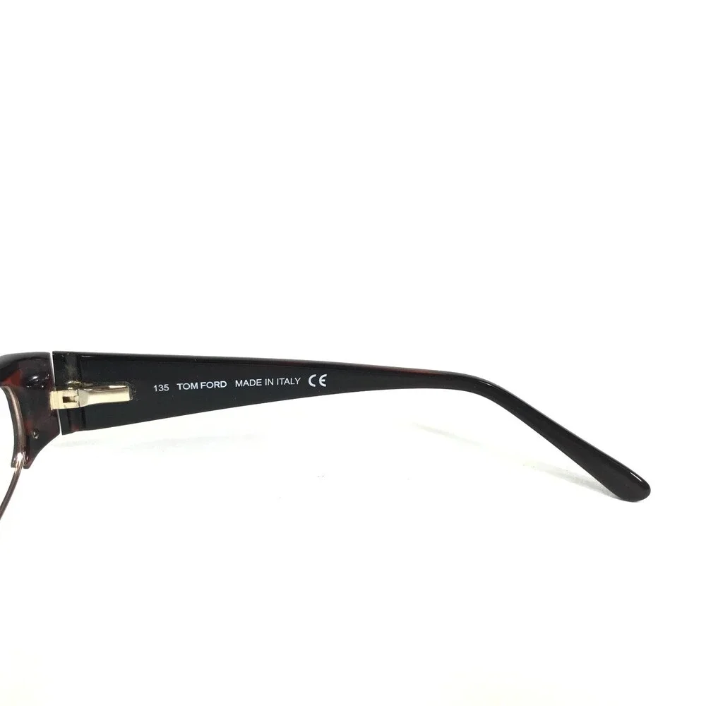 Tom Ford Eyeglasses Frames TF5076 U60 Brown Gold Cat Eye Full Rim 51-16-135